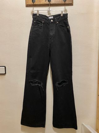 Pantalones anchos Bershka rotos negros