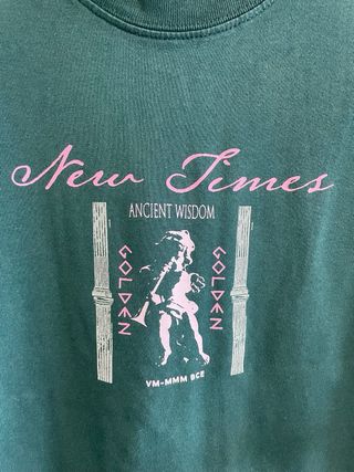 Camiseta verde Zara talla L – Estampado delantero