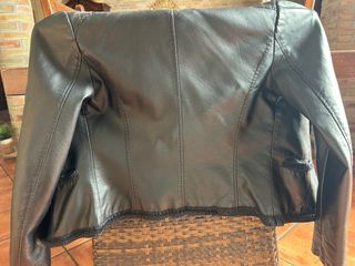 Giacca similpelle donna con perline