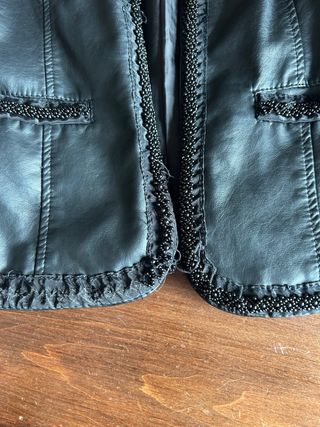 Giacca similpelle donna con perline