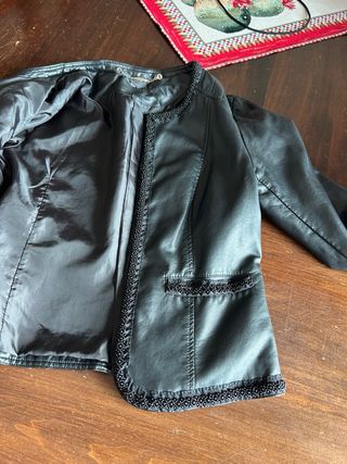 Giacca similpelle donna con perline