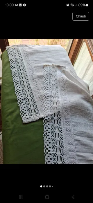 Tendine in lino con pizzo