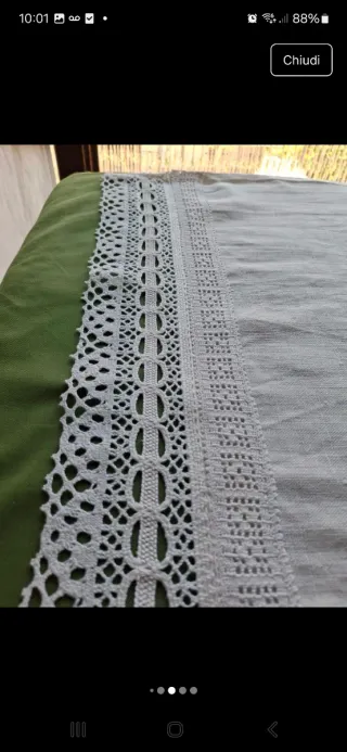 Tendine in lino con pizzo