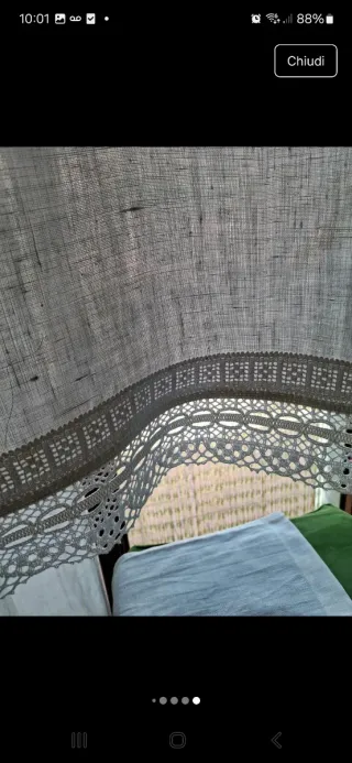 Tendine in lino con pizzo