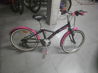 Bicicleta niña 20 rosa y negra
