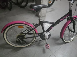 Bicicleta niña 20 rosa y negra