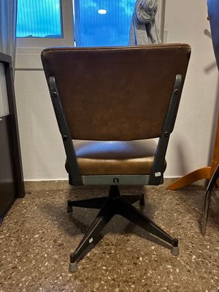 Silla escritorio cuero y metal