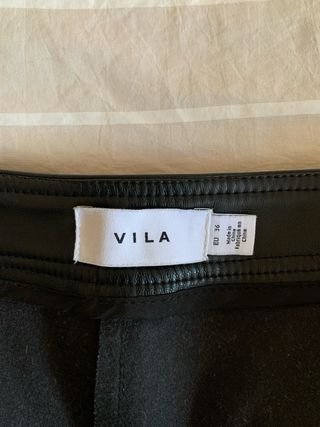 Pantalón polipiel Vila negro