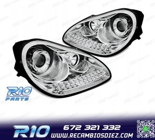 FAROS PARA PORSCHE CAYENNE 02-06 LUZ DIURNA XENON FONDO CRO