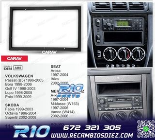 MARCO NEGRO RADIO 2-DIN PARA MERCEDES VOLKSWAGEN VW SKODA SE