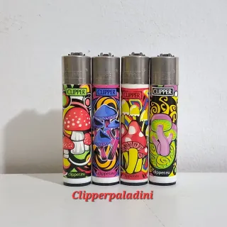Accendini Clipper Set 4 Pezzi Funghi Psichedelici