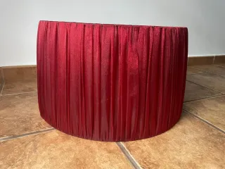 Lámpara de techo 5 brazos de tela granate