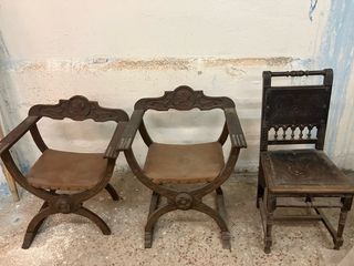 Sillas antiguas de nogal (más de 75 años)