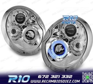 FAROS PARA MINI COOPER 01-04 OJOS ANGEL CROMADOS