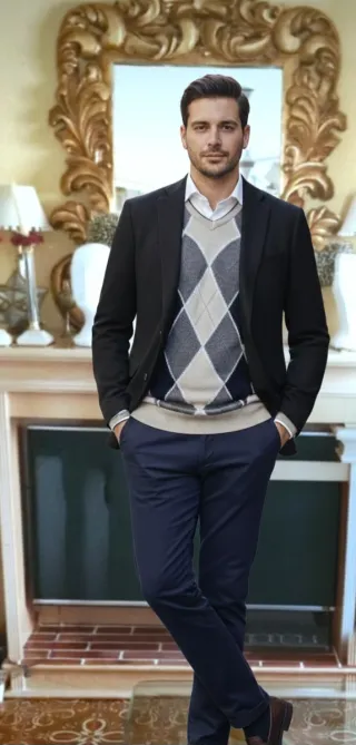 Jersey Massimo Dutti Algodón Rombos