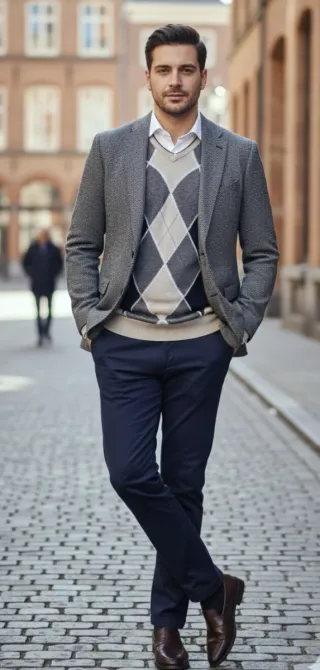 Jersey Massimo Dutti Algodón Rombos