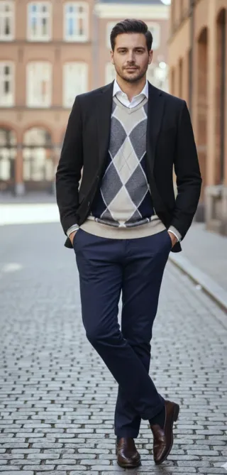 Jersey Massimo Dutti Algodón Rombos