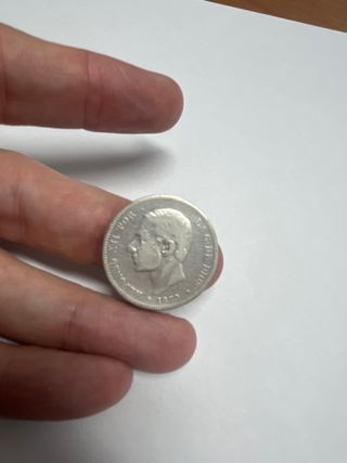 Moneda 2 Pesetas Plata Alfonso XII 1879 #6