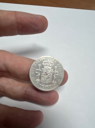 Moneda 2 Pesetas Plata Alfonso XII 1879 #6