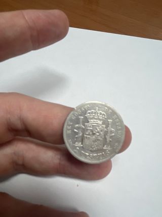 Moneda 2 Pesetas Plata Alfonso XII 1879 #6