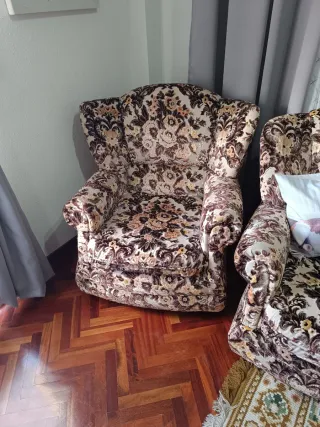 Sofá y 2 sillones tela estampado