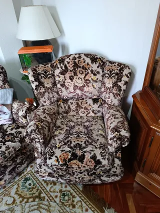 Sofá y 2 sillones tela estampado