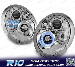FAROS PARA MINI COOPER 01-04 OJOS ANGEL CROMADOS