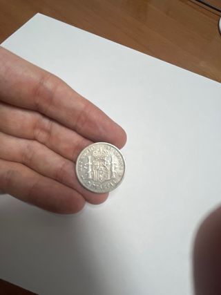 Moneda 2 Pesetas Plata Alfonso XII 1881 #7