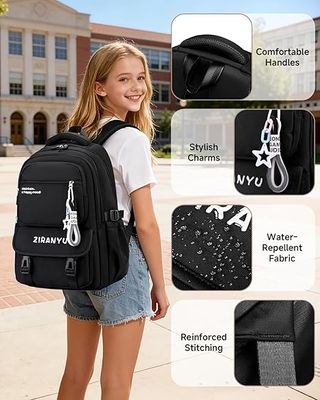 Amythe mochila niña 15.6'' Negra impermeable