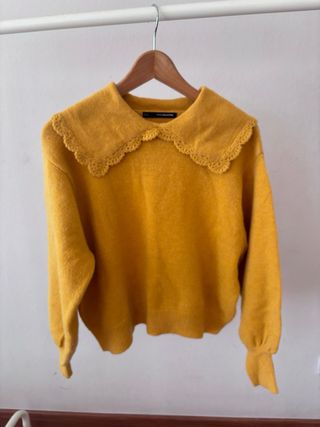 Jersey amarillo cuello Peter Pan