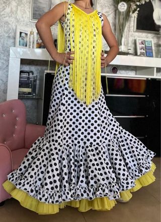 Traje Flamenca Niña 9-10 Años Lunares