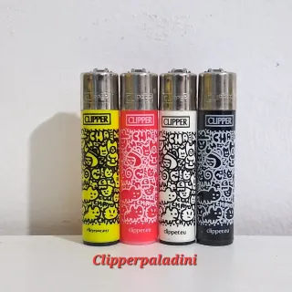 Set 4 Accendini Clipper Design Doodle