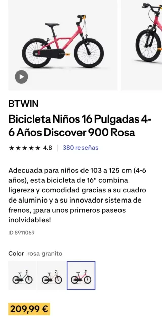 Bicicleta infantil roja