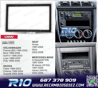 MARCO NEGRO RADIO 2-DIN PARA MERCEDES VOLKSWAGEN VW SKODA SE