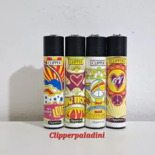 4 Accendini Clipper Design Hippie
