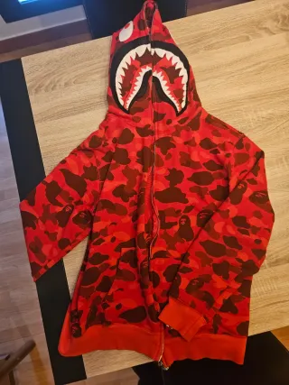 Sudadera A Bathing Ape Sark Camuflaje Roja