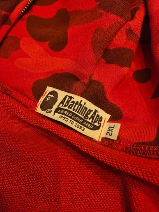 Sudadera A Bathing Ape Sark Camuflaje Roja