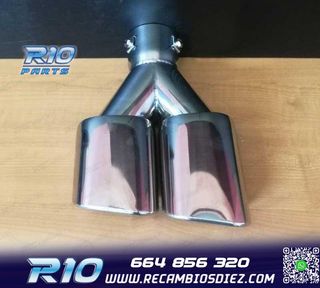 COLA ESCAPE DOBLE RECTANGULAR ACERO INOX