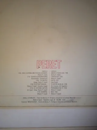 LP Disco Vinilo Peret rumba