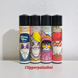 4 Accendini Clipper Riutilizzabili Gatti