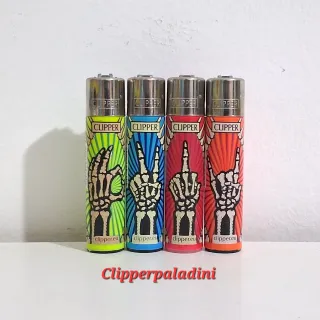 4 Accendini Clipper Design Scheletro