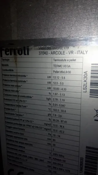 Estufa de pellets Ferroli Termo Vega