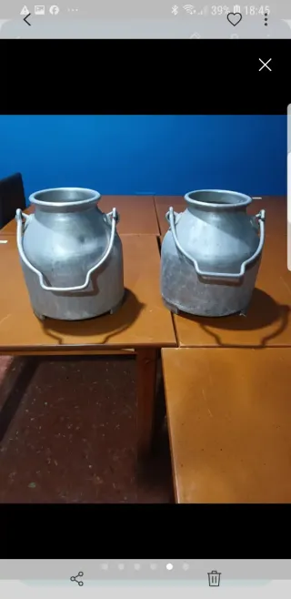 2 Lecheras Antiguas Metálicas