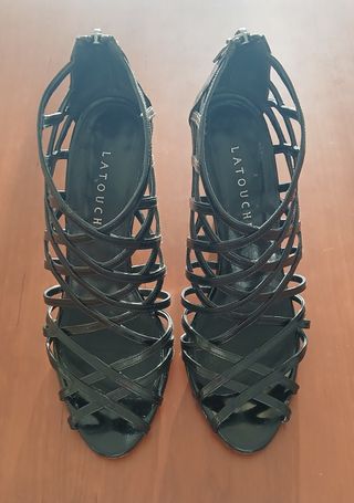 Sandalias Gloria Ortiz Piel Negras T.39