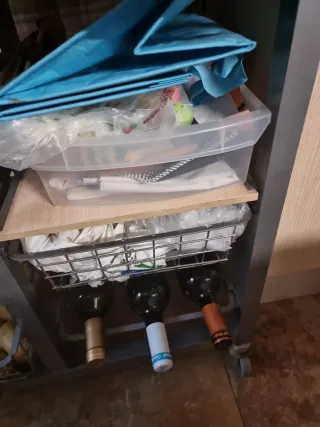 Mesa plegable cocina madera y metal