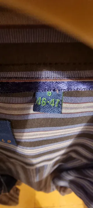 Camisa Rayas Azul y Gris 65% Poliéster, algodón