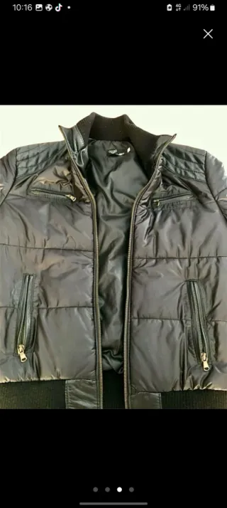 Chaqueta acolchada negra talla L