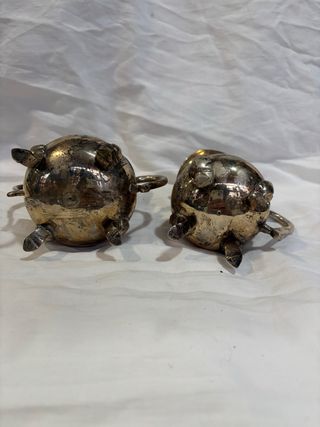 Juego Azucarero y Cremera Metálico Plateado