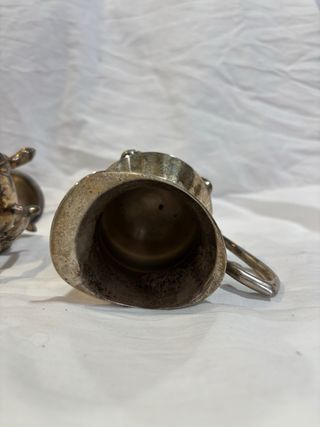 Juego Azucarero y Cremera Metálico Plateado