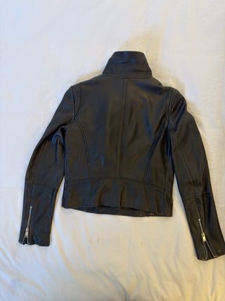 Chaqueta Biker Piel Mango Negra